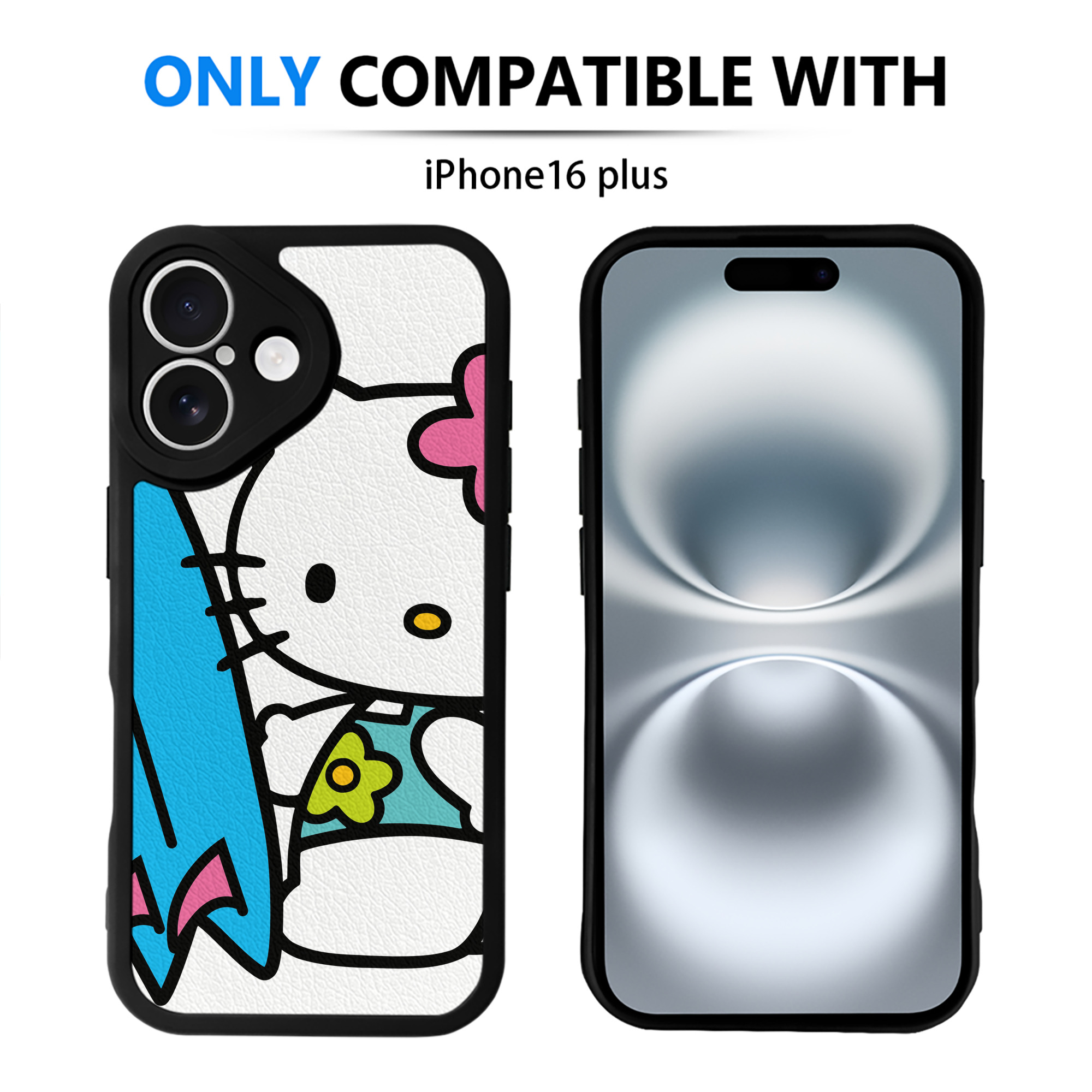 （画像用） Hello Kitty ハローキティ 【iPhone 16シリーズ対応】シリコンスマホケース（レザー調） 材質：シリコン